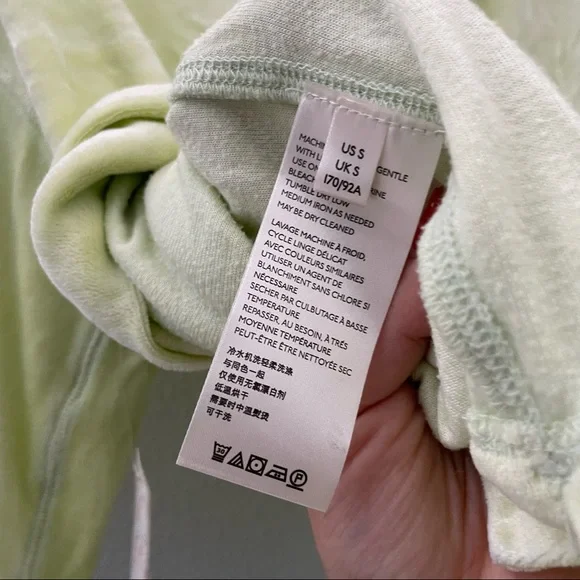 NWT Free People We the Free oversized crop velvet tee neon lime size small - Picture 7 of 9